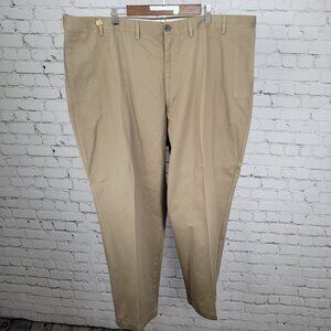 Lands' End Tan 100% Cotton Traditional Fit Straight Leg Chino Pants 48/T (48x31)